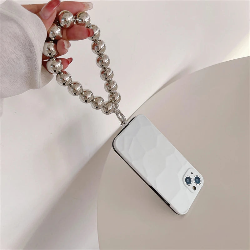 Bracelet de luxe en perles plaquées pour téléphone portable