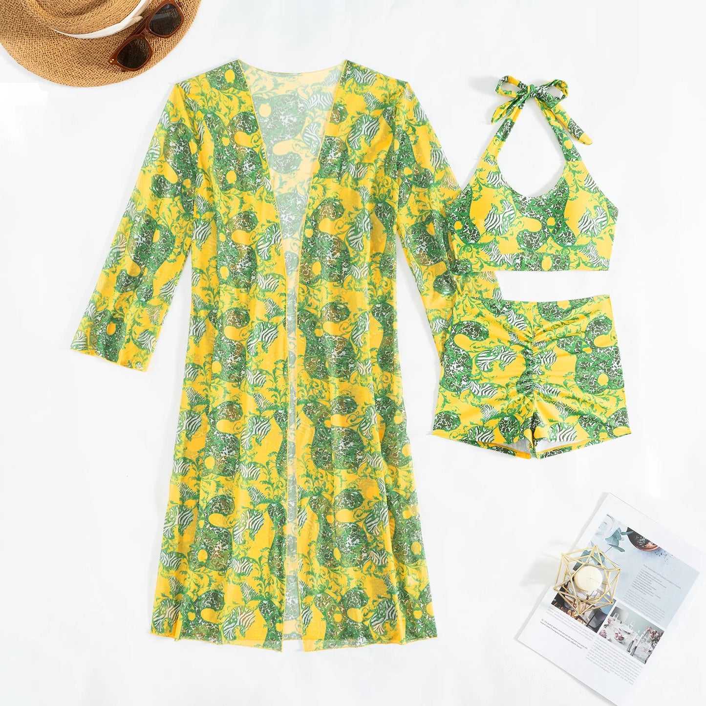 Maillot de bain bikini push-up sexy pour femme, maillot de bain 3 pièces