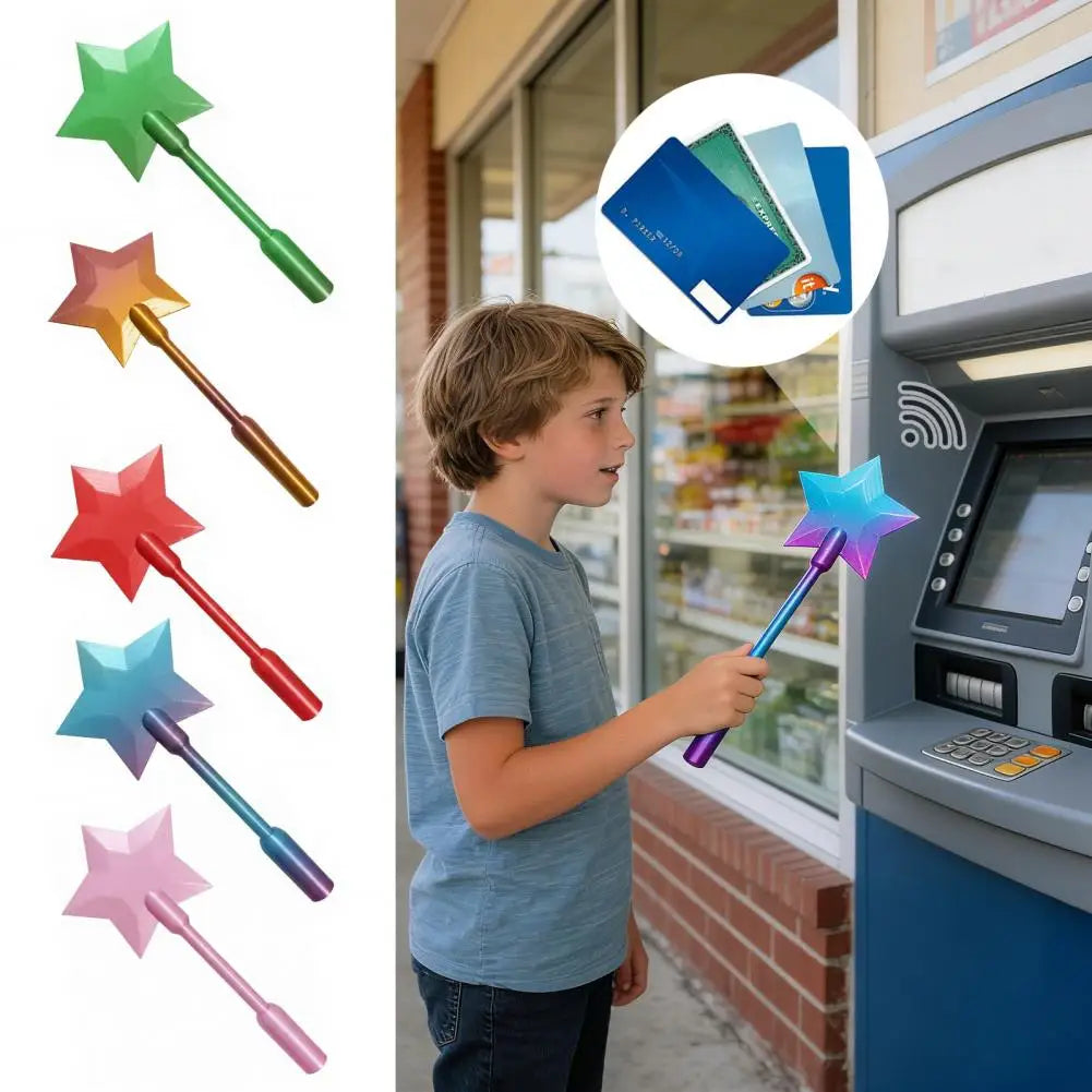 Porte-cartes baguette magique en forme d'étoile, imprimé en 3D, avec fonction de paiement sans contact