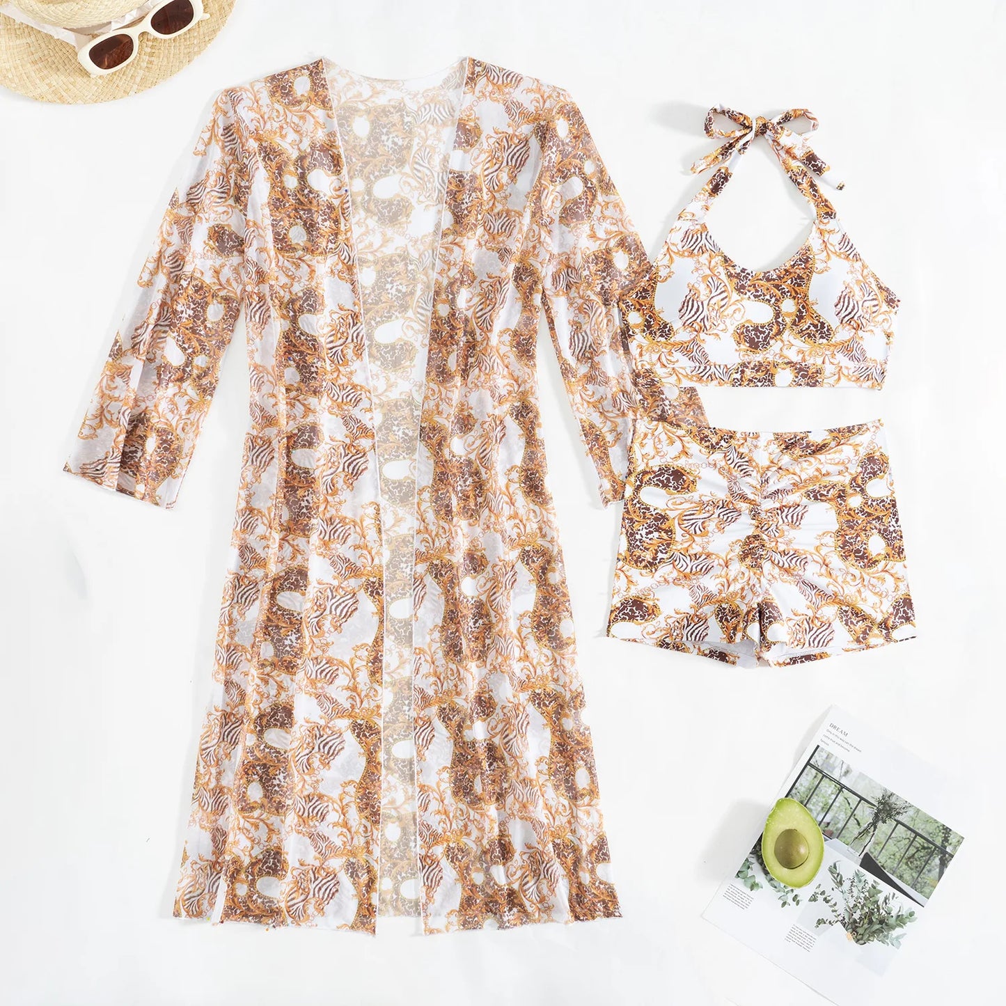 Maillot de bain bikini push-up sexy pour femme, maillot de bain 3 pièces