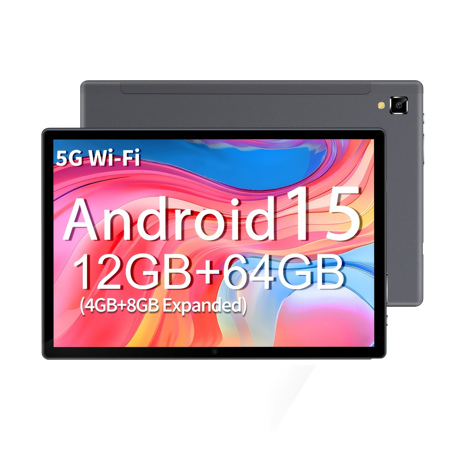 Tablette Android 15, 12 Go