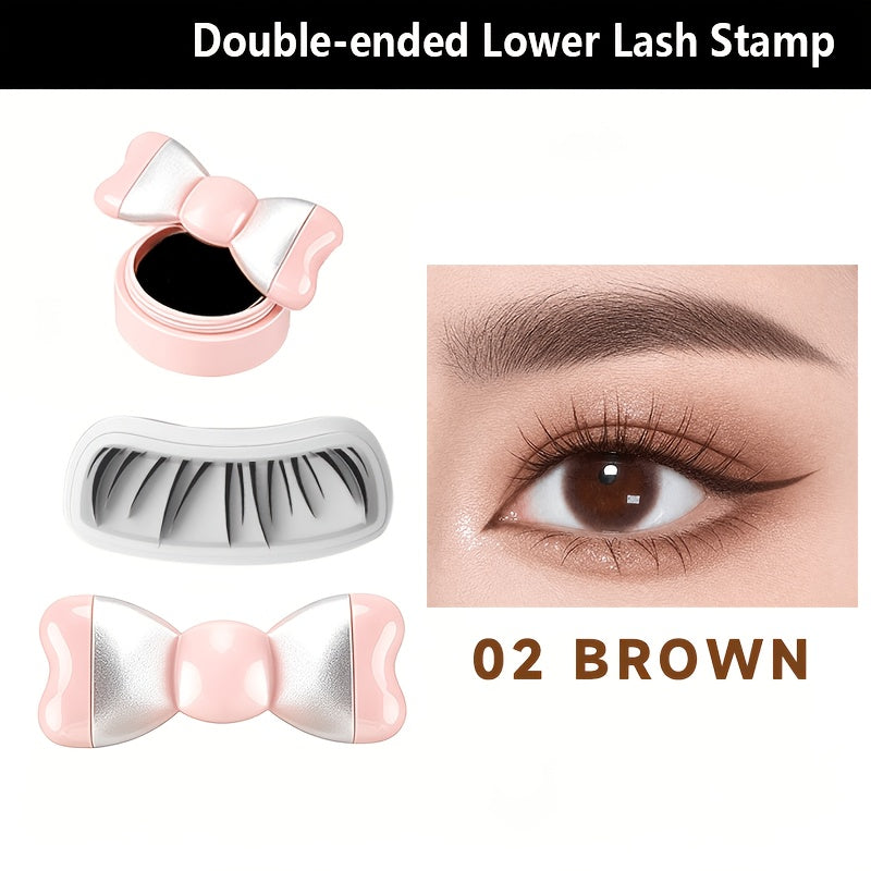 Tampon Double Cône pour Cils Inférieurs Papillon - Noir | Marron, Contouring Précis et Durable, Waterproof et Résistant à la Transpiration. Stylo Tampon Double Cône pour Eyeliner, Aspect Dégradé H-Bow, Film à Séchage Rapide, Effet de Cosmétique Longue Durée