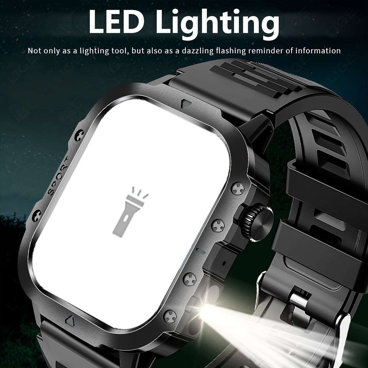 Montre connectée pour homme, grand écran tactile de 5,1 cm