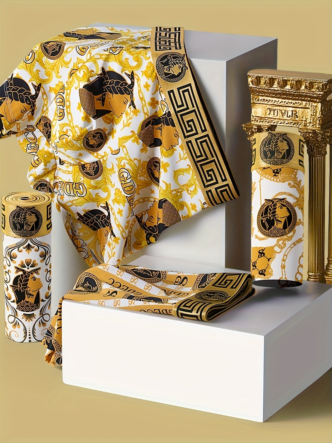 Lot de 5 boxers de luxe noirs et dorés pour homme