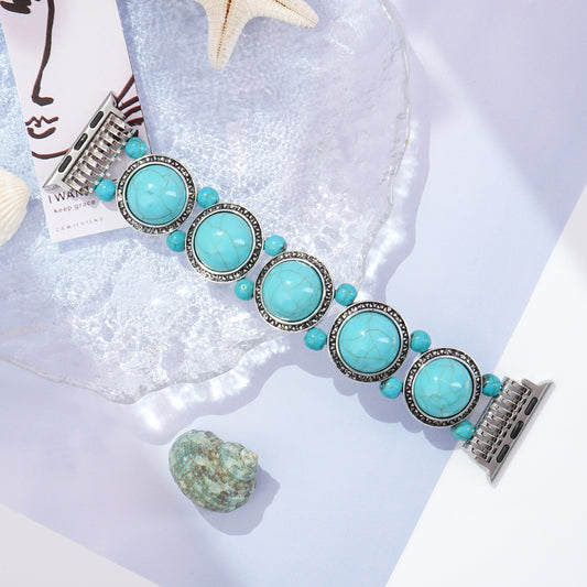 Bracelet de montre à cercle unique turquoise