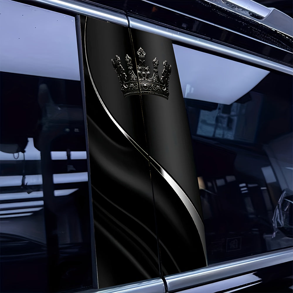 Lot de 2 autocollants de voiture motif couronne : autocollants imperméables