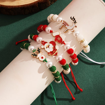 Ensemble de bracelets à breloques de Noël festifs