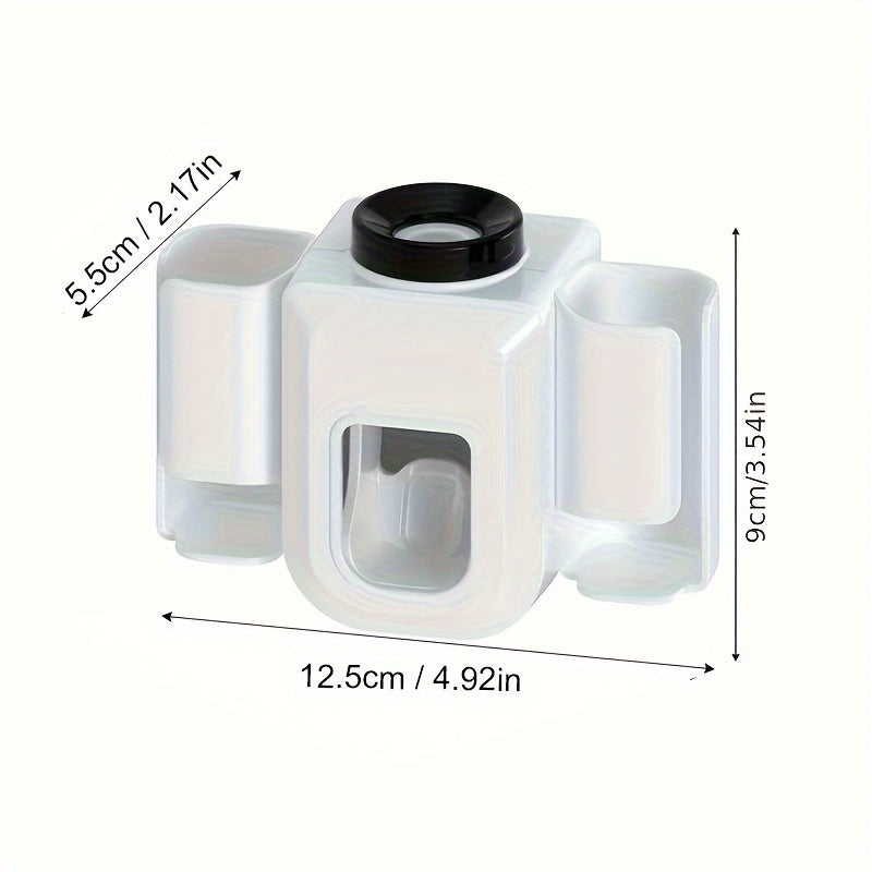 1pc Toothbrush Holder With Automatic Toothpaste Dispenser, Wall Mounted Toothbrush Storage Rack, Punch-free Toothbrush Storage Organizer, Multifunctional Electric Toothbrush Holder, Bathroom Accessories - Topdecheztop.fr