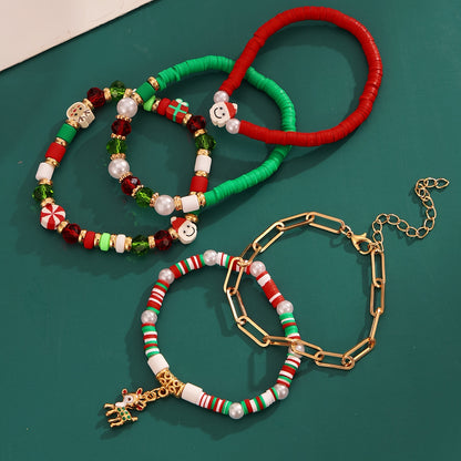 Ensemble de bracelets à breloques de Noël festifs