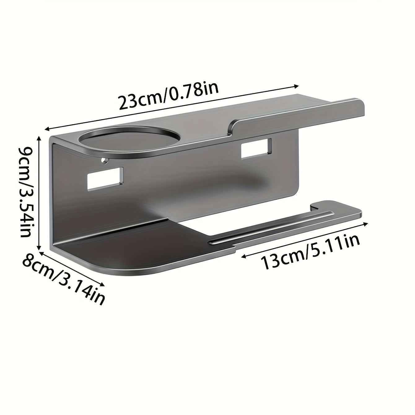 Wall-Mounted Tissue Holder with Bathroom Perfume Organizer - Stylish Black Multi-Functional Kitchen and Bath Storage, Space-Saving Design, Self-Adhesive Installation