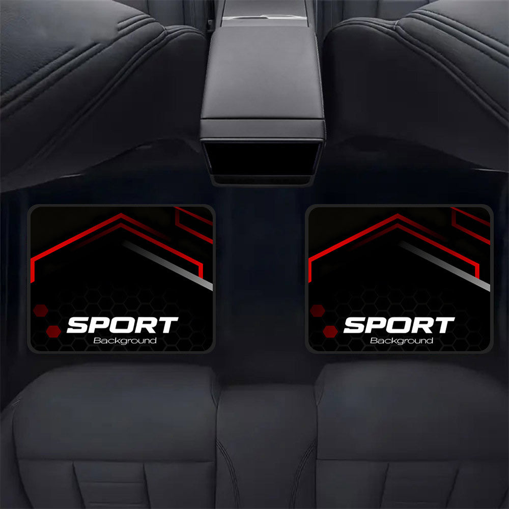 Lot de 4 tapis de sol sport imprimés pour voiture | Tapis de sol en polyester