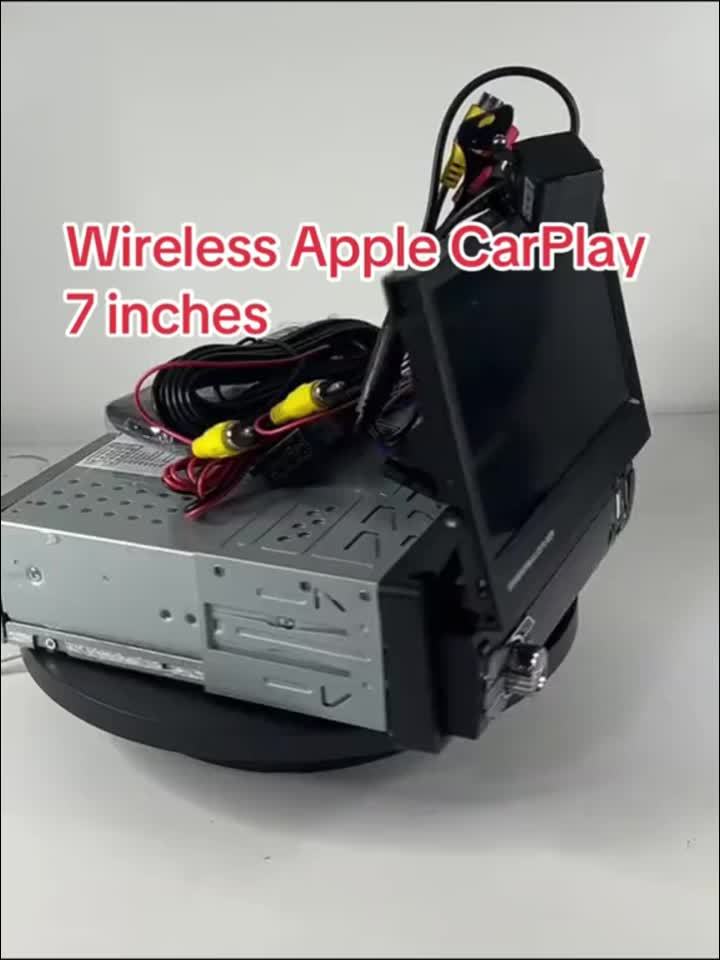 Autoradio PODOFO CarPlay sans fil simple DIN avec écran tactile HD