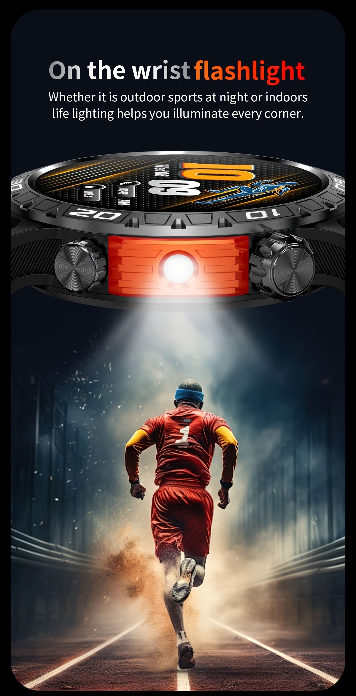 Montres connectées avec lampe de poche