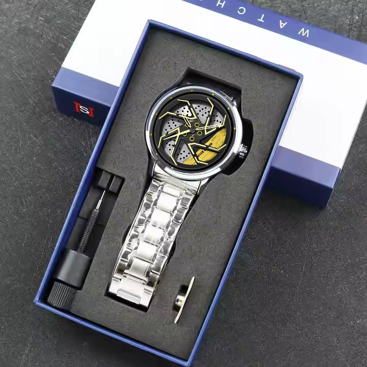 Montre homme à quartz élégante et moderne avec bracelet en acier