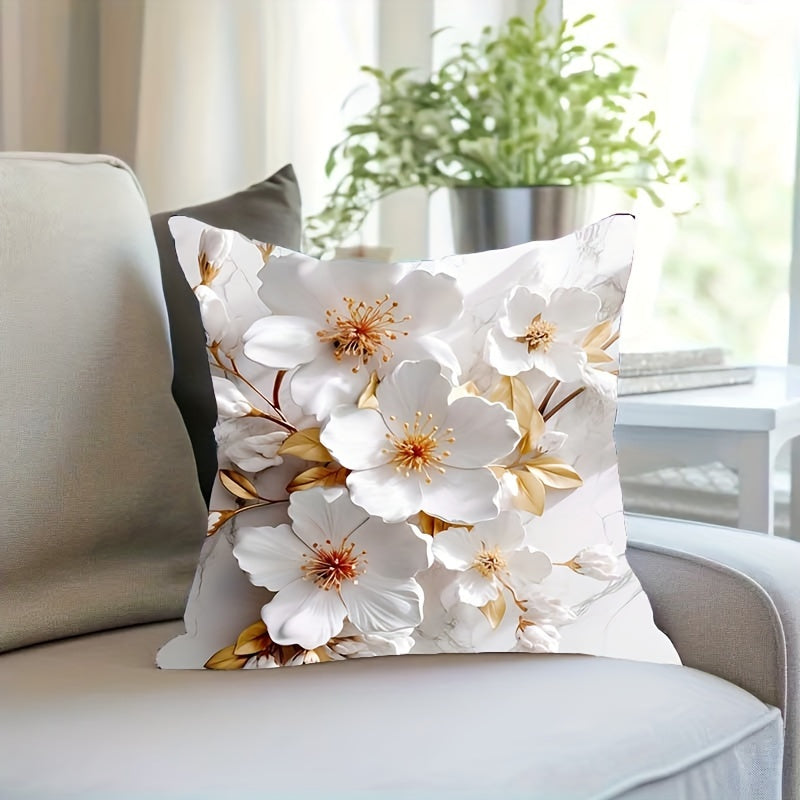 1pc, Super Soft Printed Flowers Fresh Throw Pillow Case Print Cushion Cover - Topdecheztop.fr