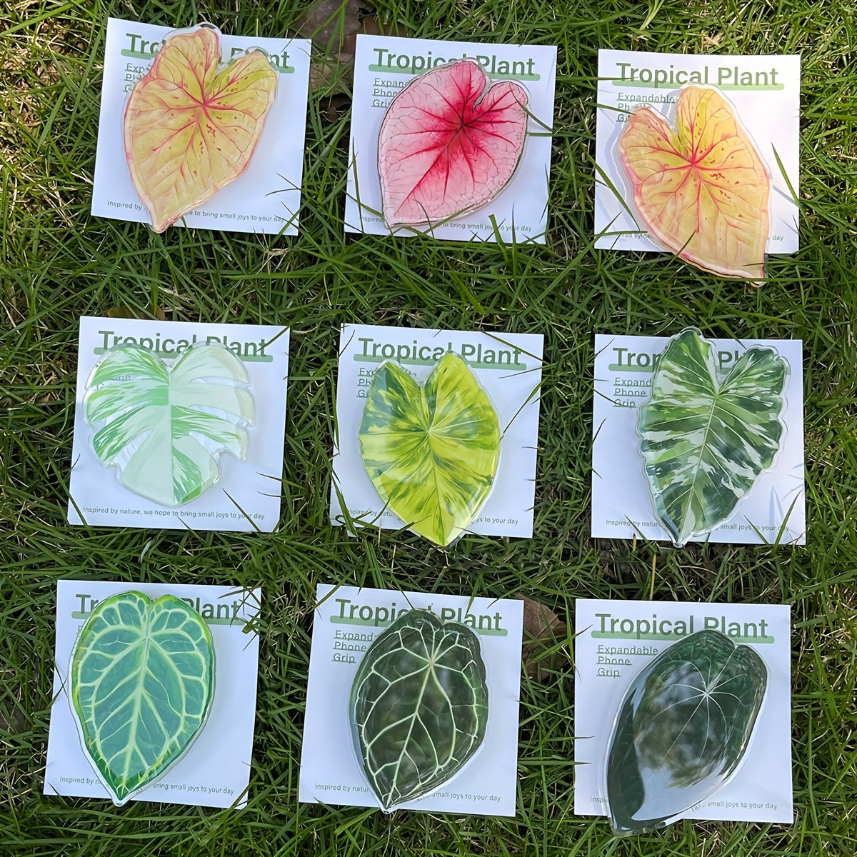 Support de téléphone en forme de feuille de plante tropicale