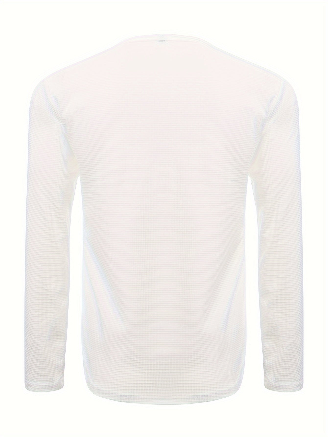 T-shirt  à manches longues et col en V gaufré pour homme