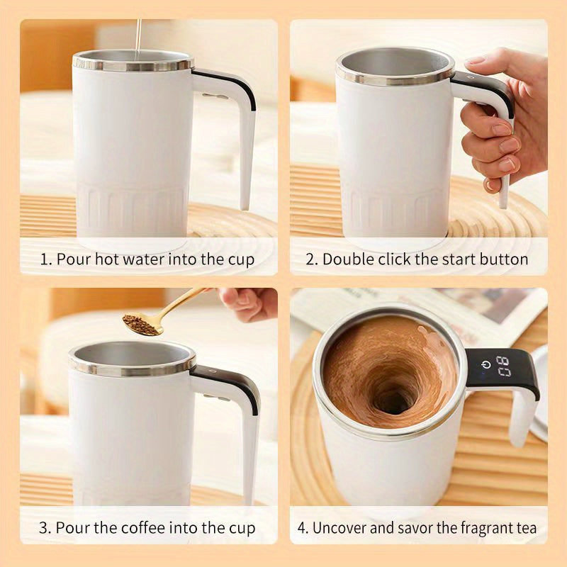 Mug électrique à affichage numérique LED de la température, grande capacité, rechargeable et portable