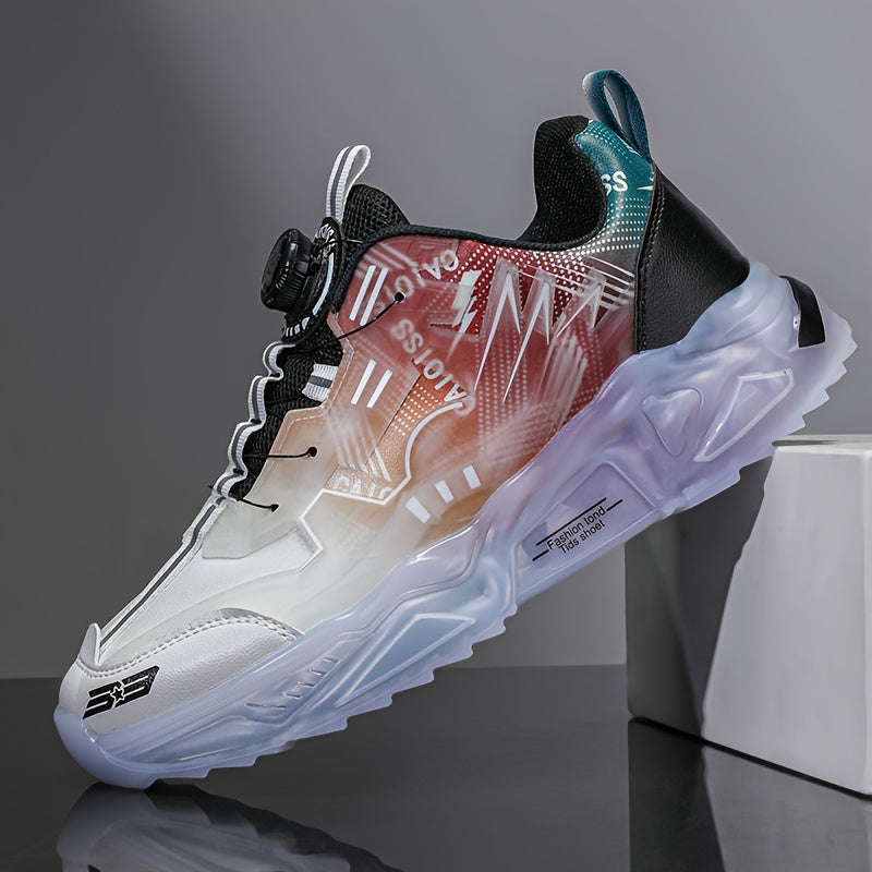 1 paire de baskets mode, chaussures de ville décontractées à lacets