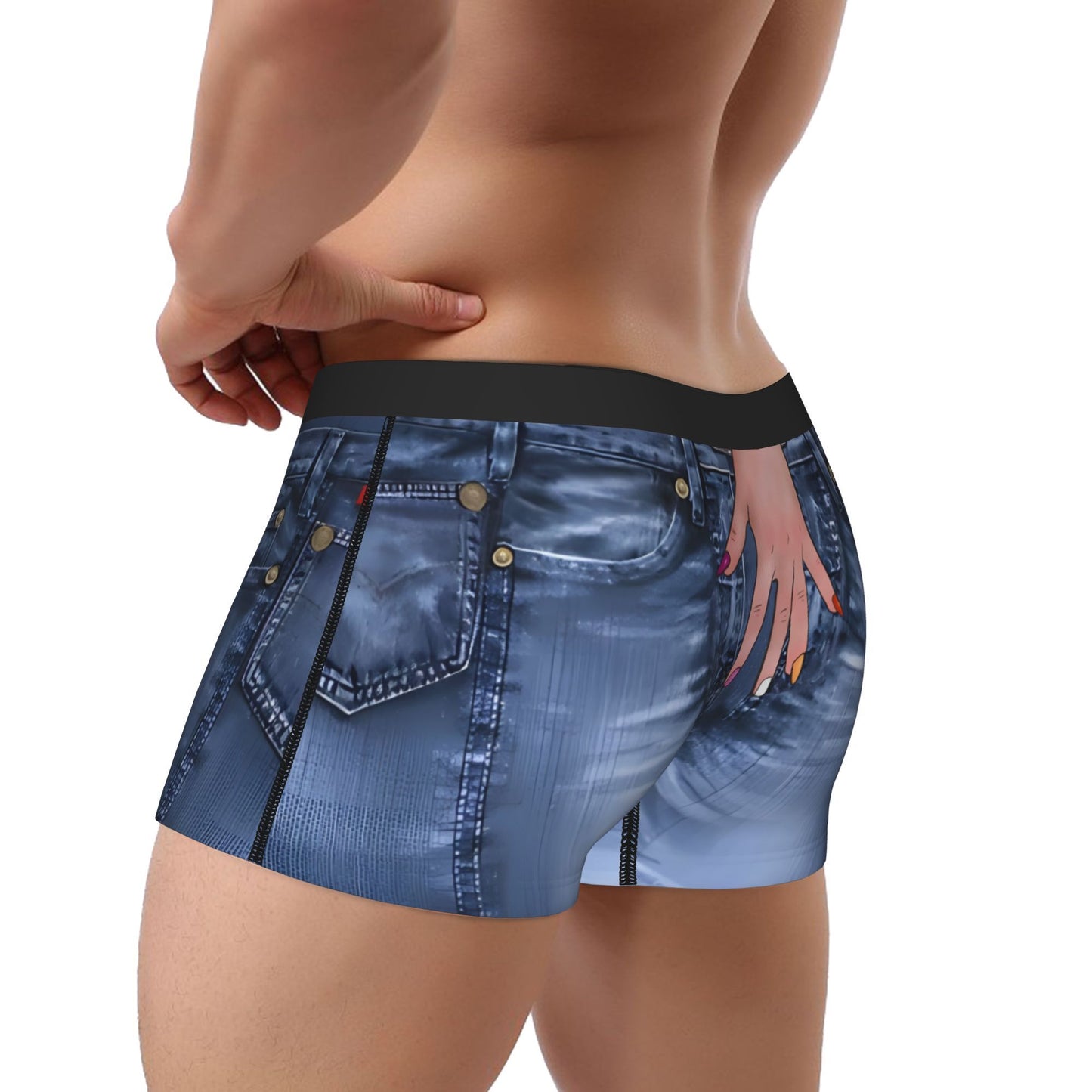 Boxer bleu humoristique BIIHUDU pour homme