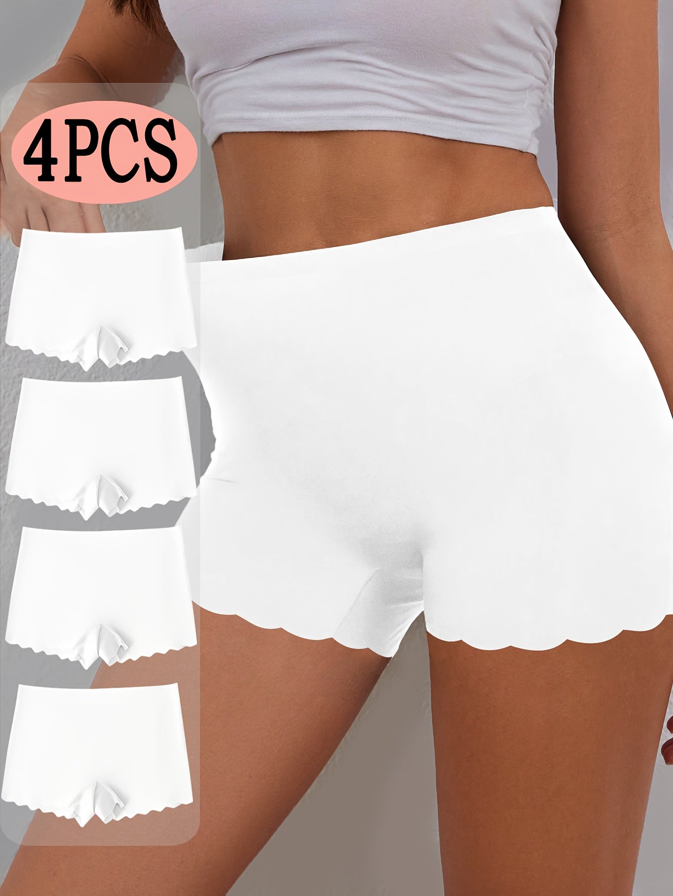 Lot de 4 culottes shorty pour femme - Tissu extensible, doux et confortable