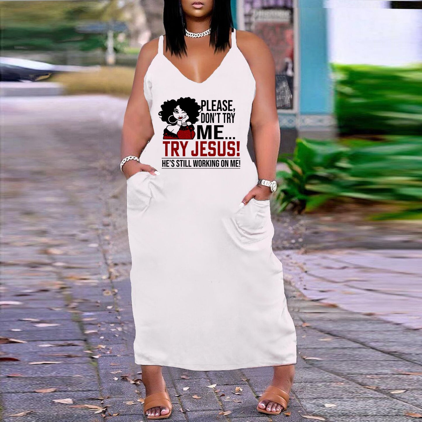 Robe imprimée sexy à col en V, coupe ample et ajustée, grande taille, style européen et américain