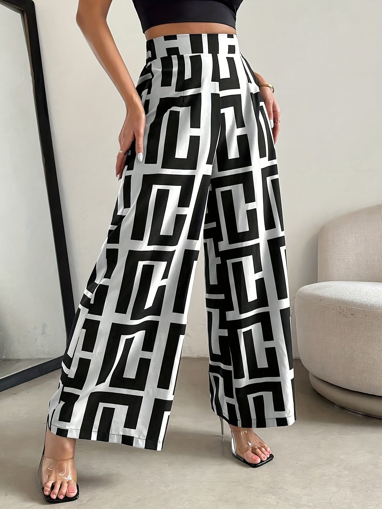 Pantalon élégant à jambes larges pour femme