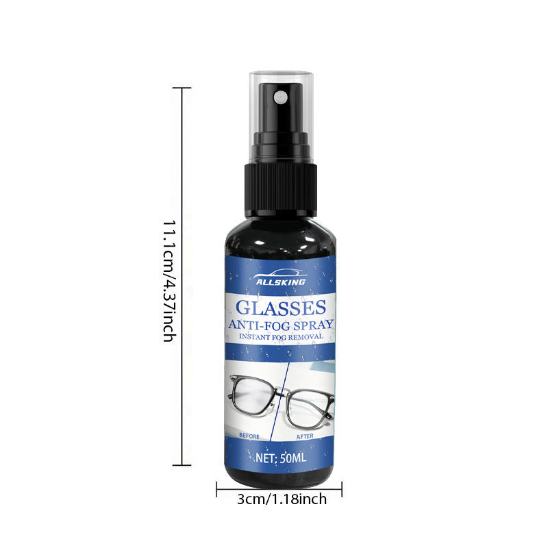 Spray antibuée nano pour lunettes, vitres de voiture, masques de natation et de ski, casques | Formule longue durée sans traces