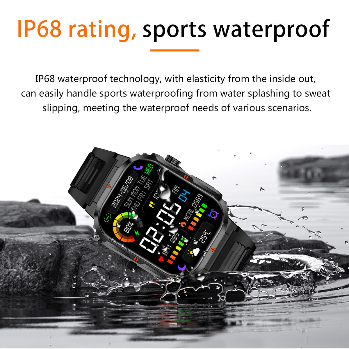 Montre connectée LIGE, montre pour homme, femme