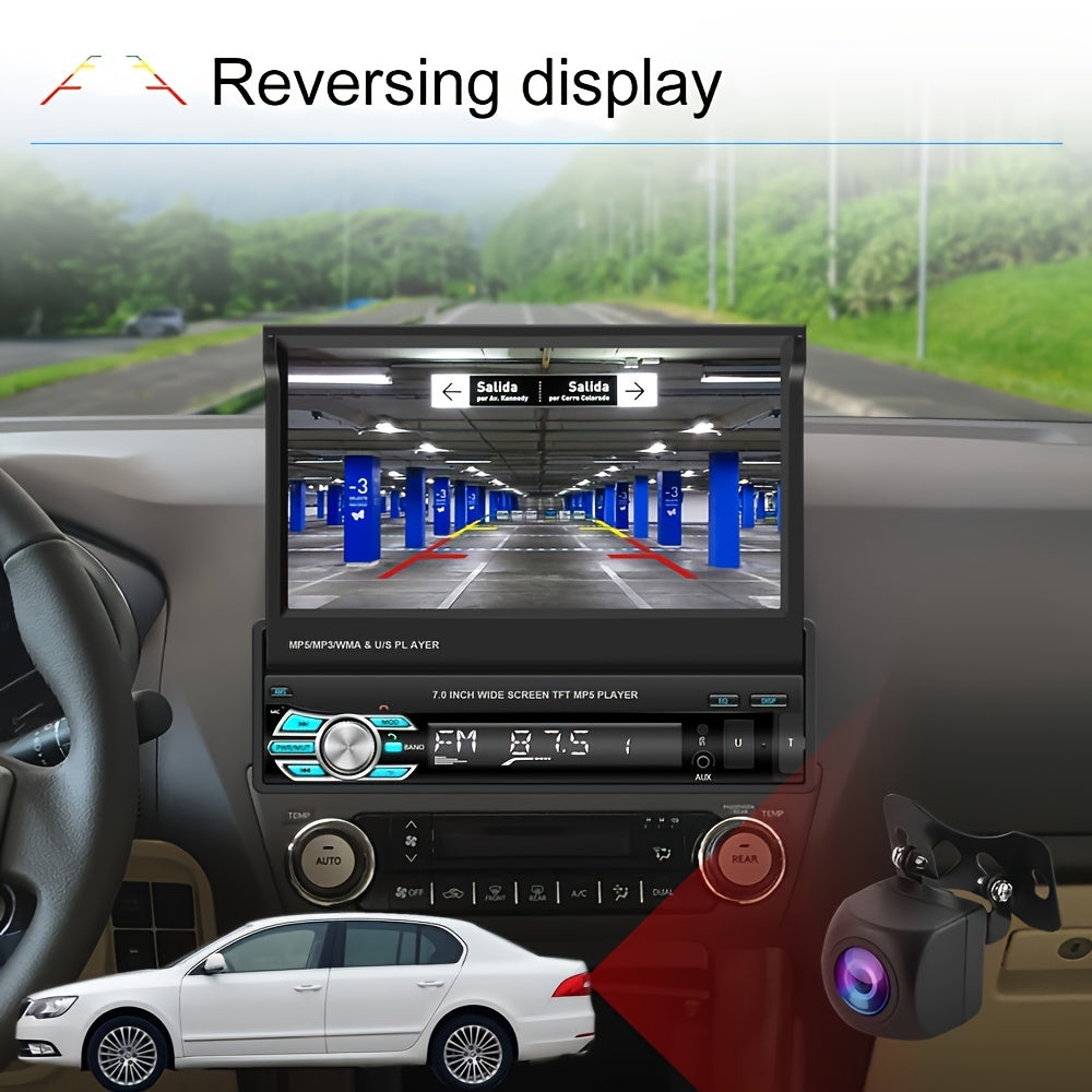 Autoradio PODOFO CarPlay sans fil simple DIN avec écran tactile HD