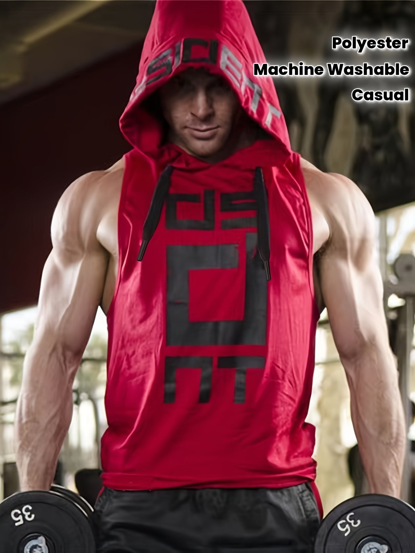 Débardeur d'entraînement à capuche haute élasticité et séchage rapide