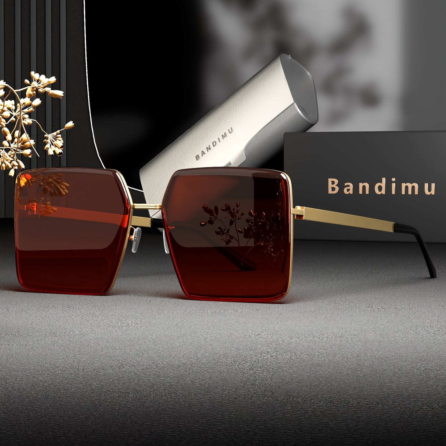 Lunettes carrées en métal