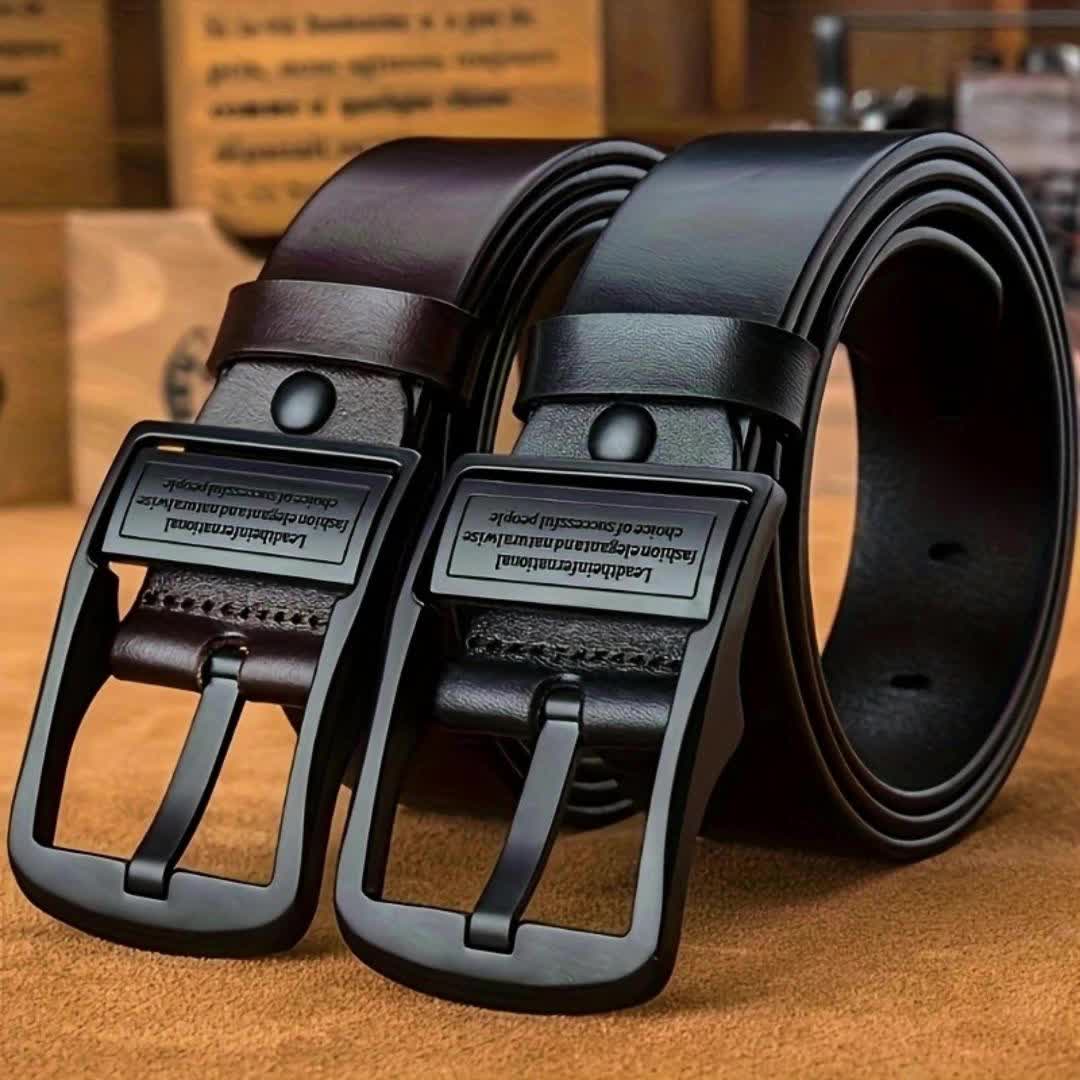 Ceinture pour homme, boucle noire - Conception réversible vintage ajustable, style classique durable, convient aux occasions professionnelles et décontractées, ceinture business casual | Conception de ceinture classique | Ceinture durable
