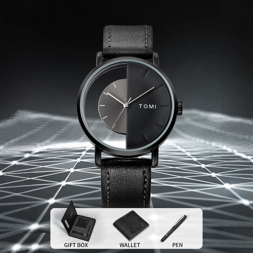 Montre à quartz pour homme, coffret cadeau affaires.