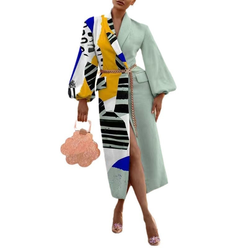 Robe   décontracté à manches longues et revers