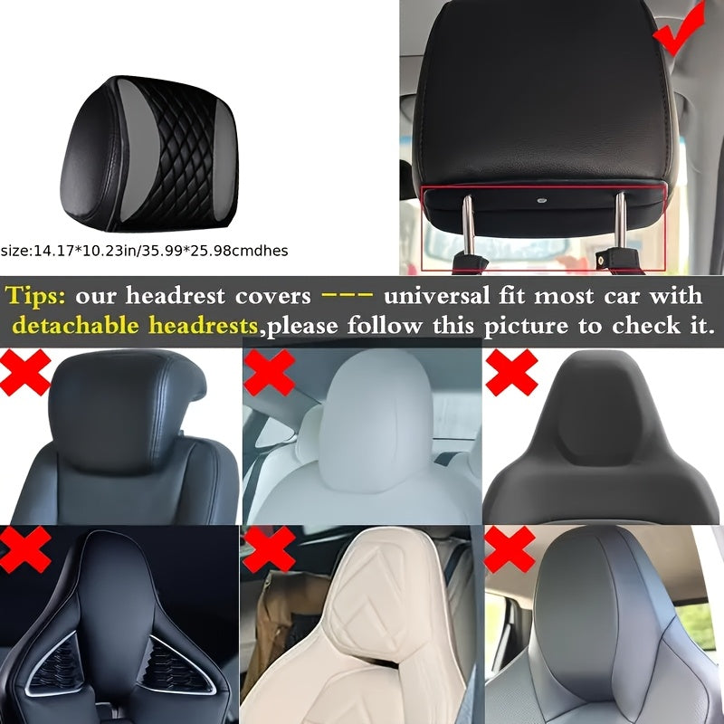 Lot de 2 housses de siège auto avec coussins d'appui-tête