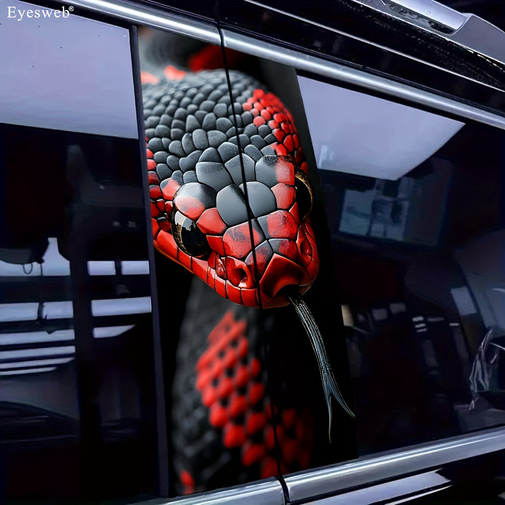 Ensemble de 2 autocollants serpent rouge et noir