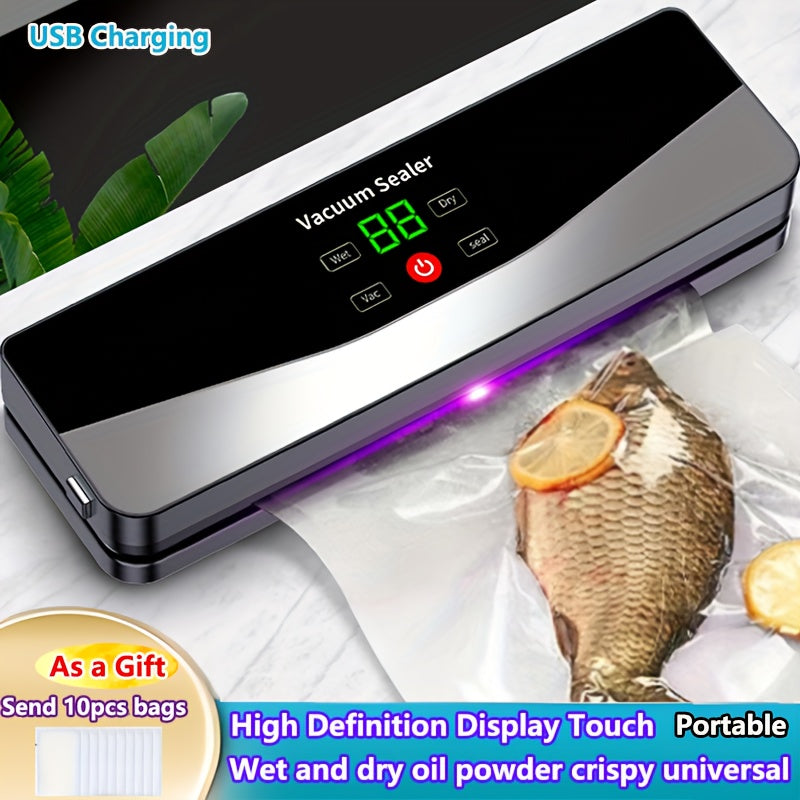 Machine de mise sous vide portable automatique USB C716 avec 10 sacs