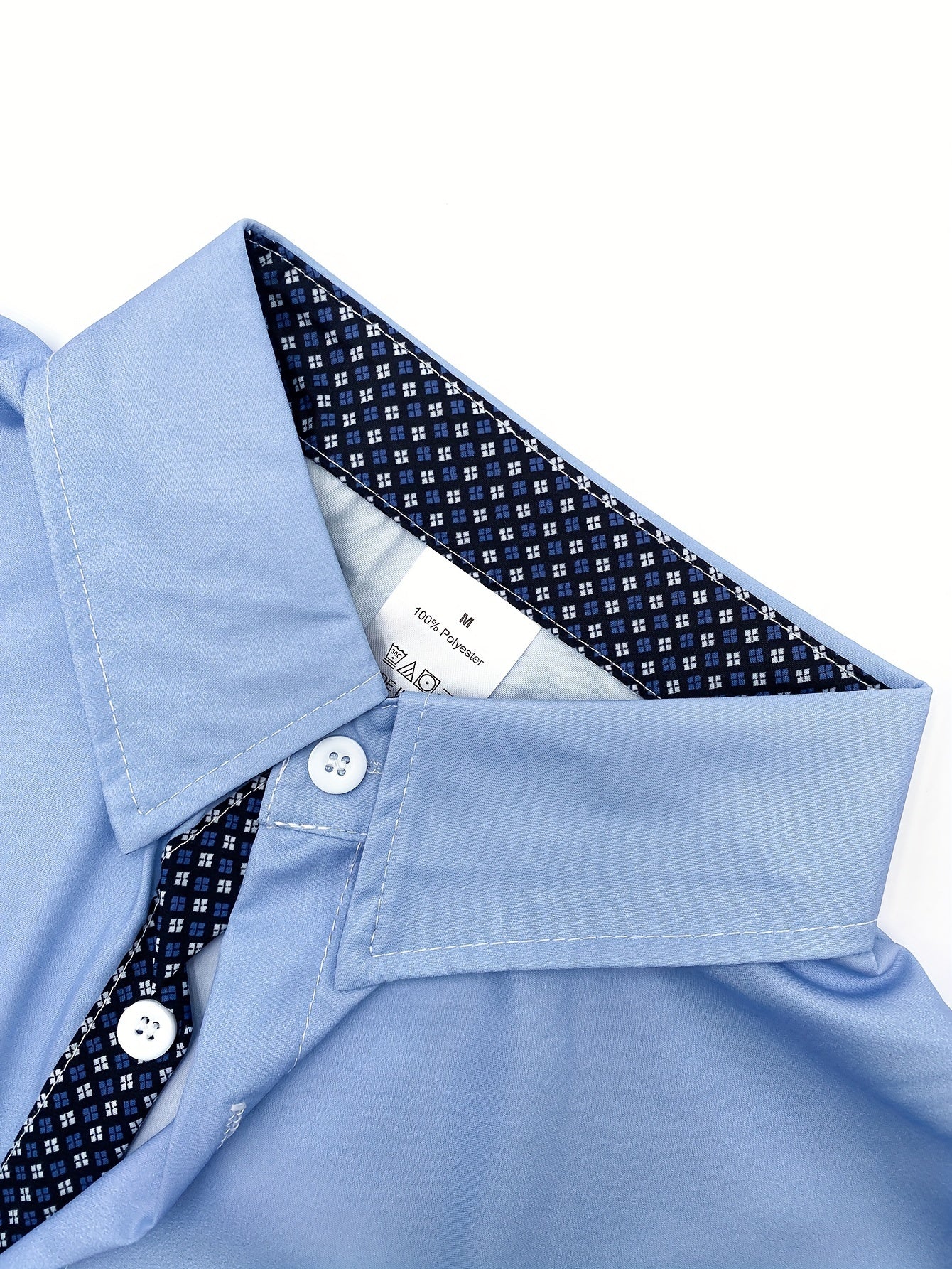 Chemise décontractée à manches longues pour homme, imprimée de rayures en maille - Boutonnée, en polyester, idéale pour les fêtes et les vacances