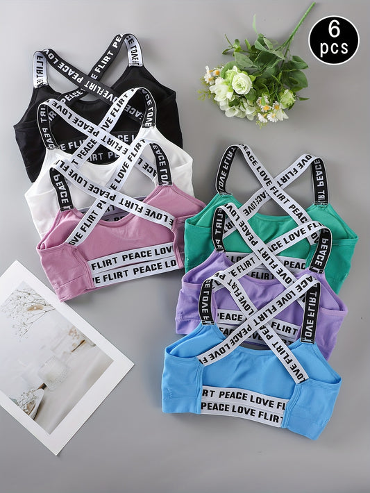 Ensemble de 6 soutiens-gorge de sport pour femme à imprimé