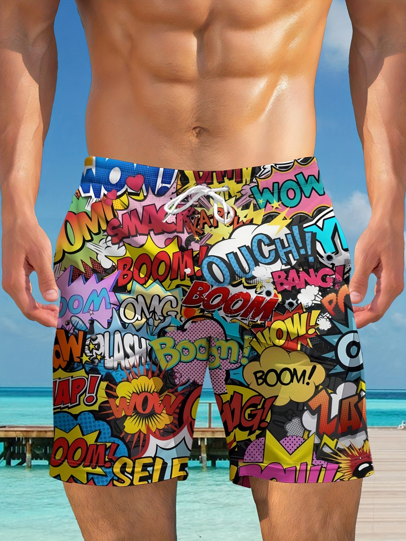 Short de bain homme imprimé tropical