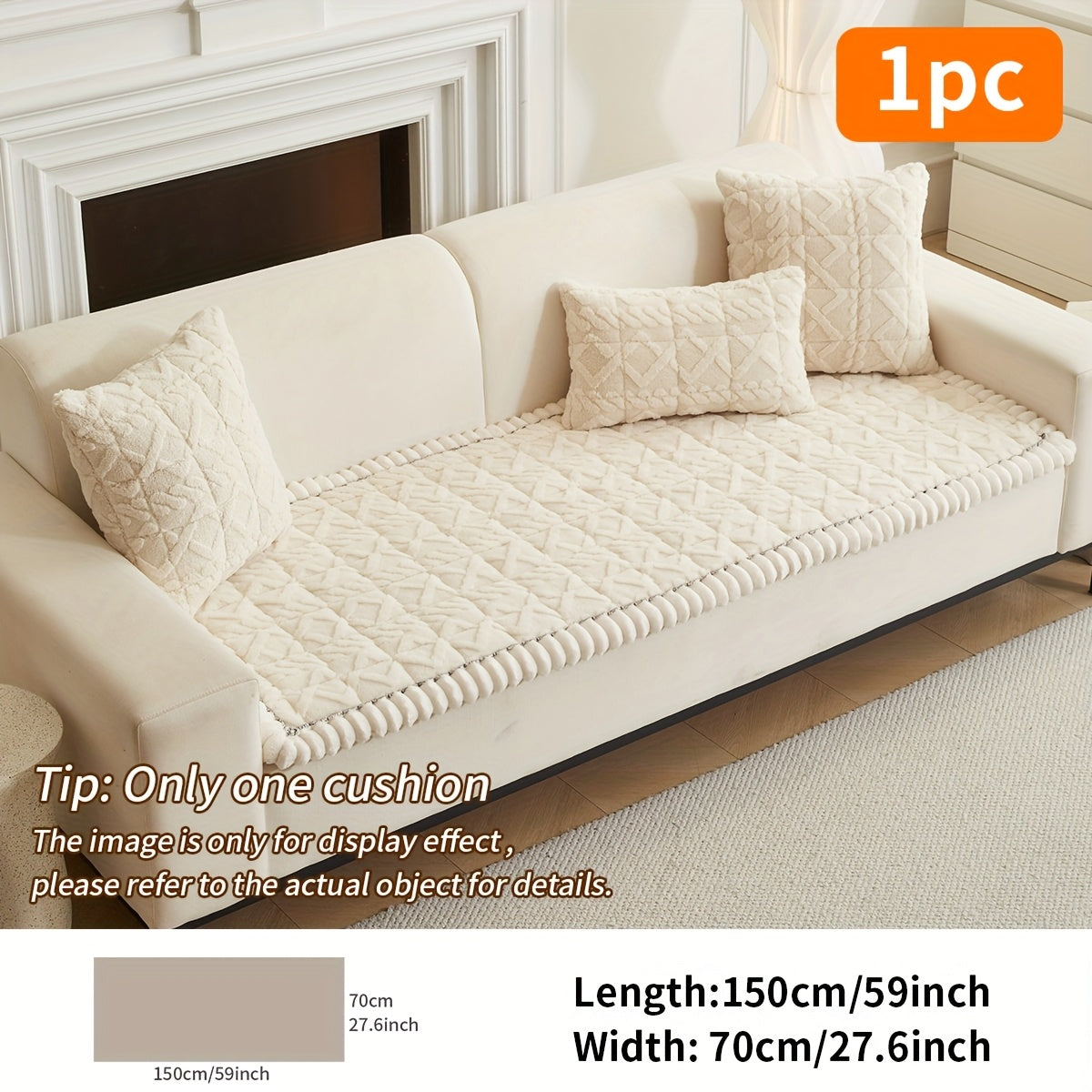 Coussin de canapé matelassé doux (1 pièce), housse de canapé épaisse en polyester pour plus de chaleur en automne et en hiver, décoration intérieure adaptée aux canapés 2, 3 ou 4 places.