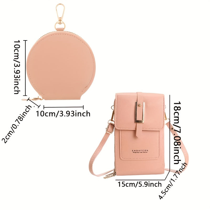 Petit sac carré multifonctionnel, portable avec plusieurs compartiments et emplacements pour cartes