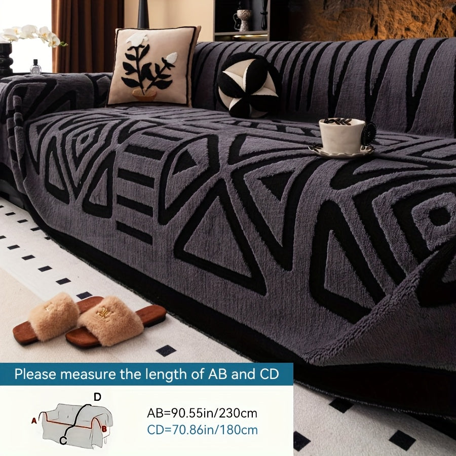 1 protège-canapé style bohème, couverture confortable vintage