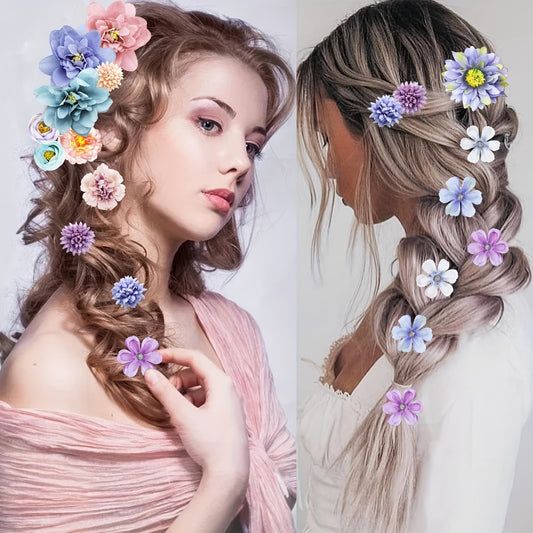 21 pinces à cheveux bohèmes - Accessoires pour cheveux hawaïens - Topdecheztop.fr