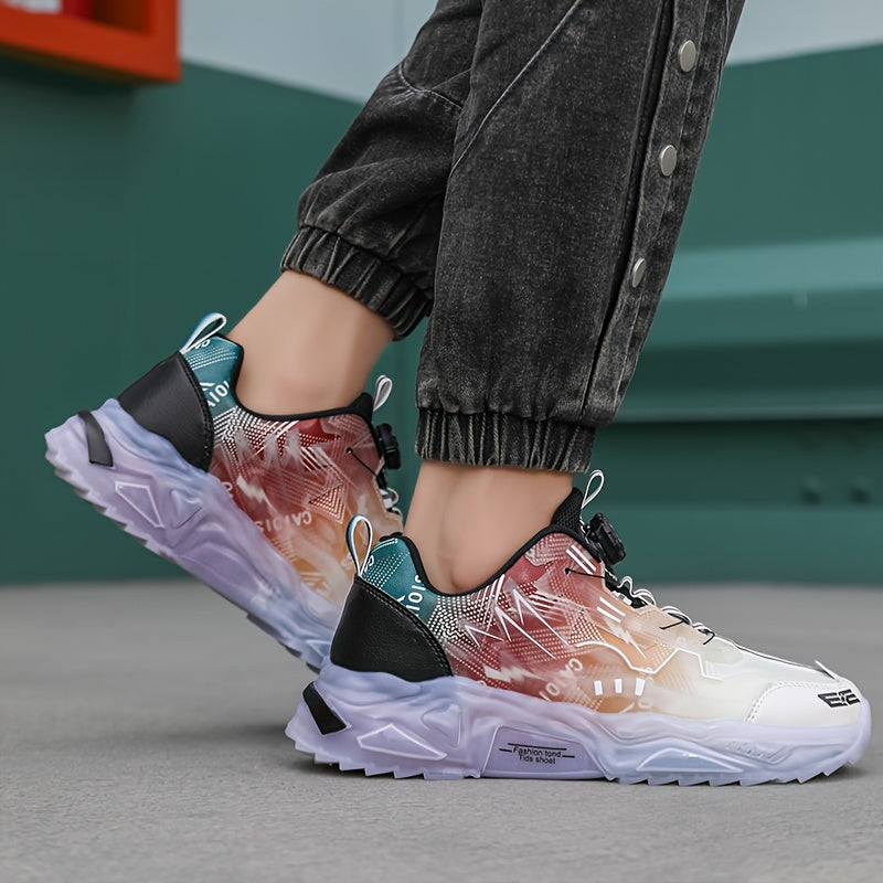 1 paire de baskets mode, chaussures de ville décontractées à lacets