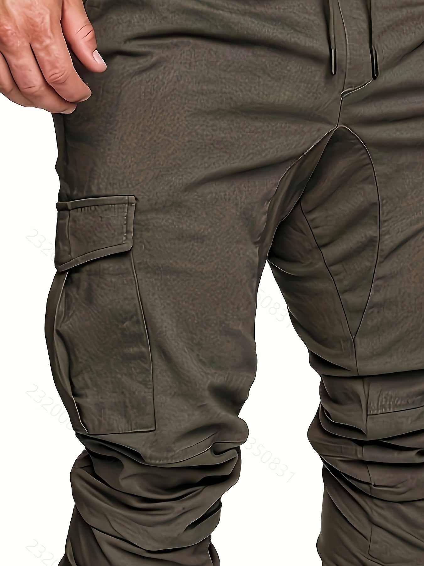 Pantalon cargo robuste pour homme avec design multi-poches, taille réglable