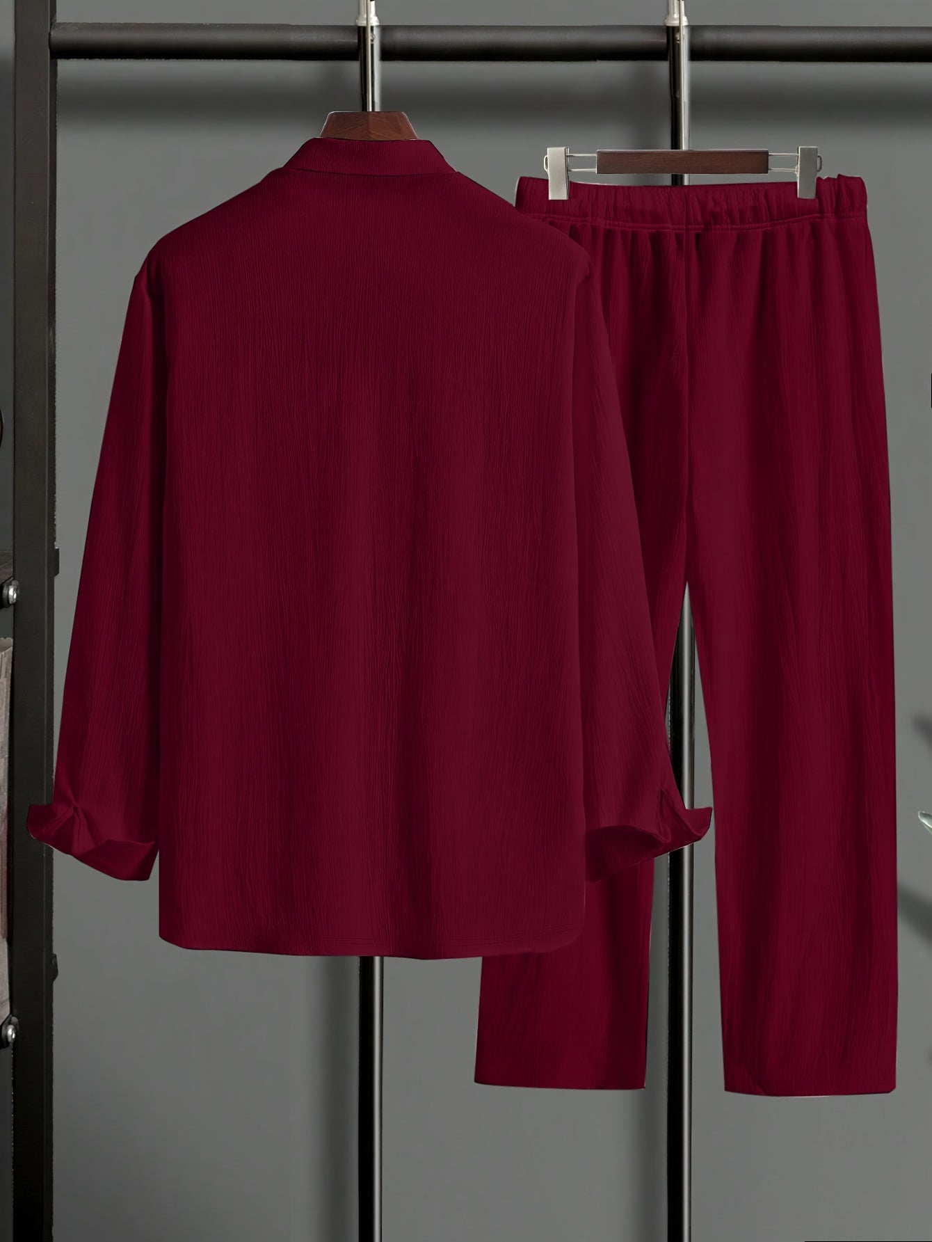 Ensemble chemise en maille pour homme, grandes tailles