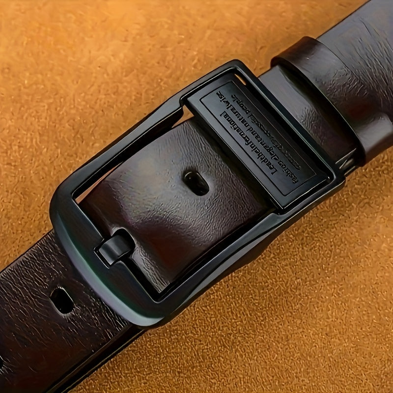 Ceinture pour homme, boucle noire - Conception réversible vintage ajustable, style classique durable, convient aux occasions professionnelles et décontractées, ceinture business casual | Conception de ceinture classique | Ceinture durable