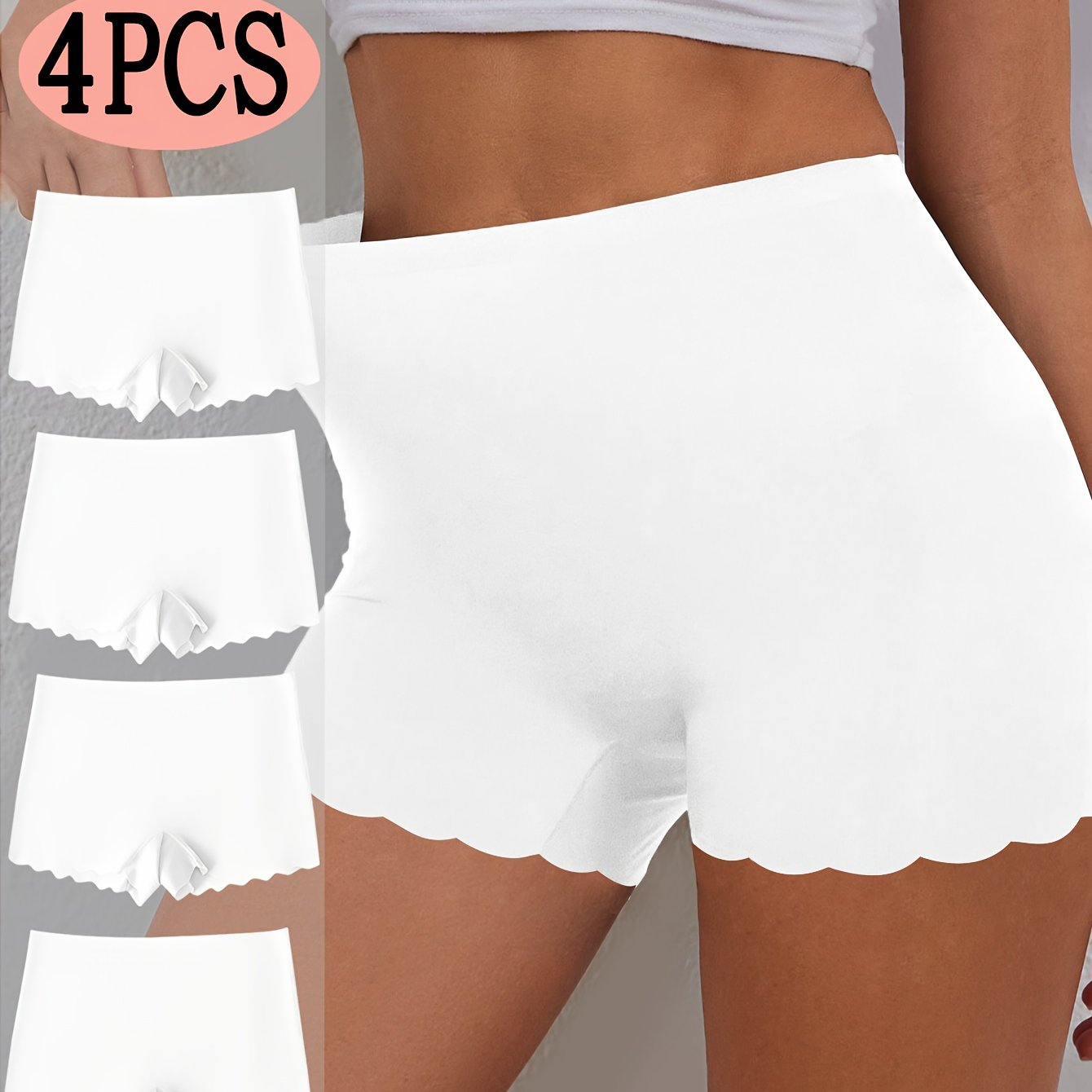 Lot de 4 culottes shorty pour femme - Tissu extensible, doux et confortable